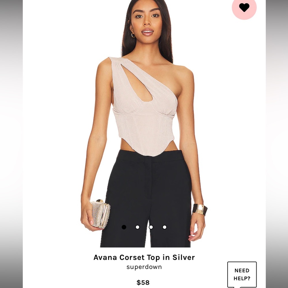 BRAND NEW Avana Corset Top in Silver- Small